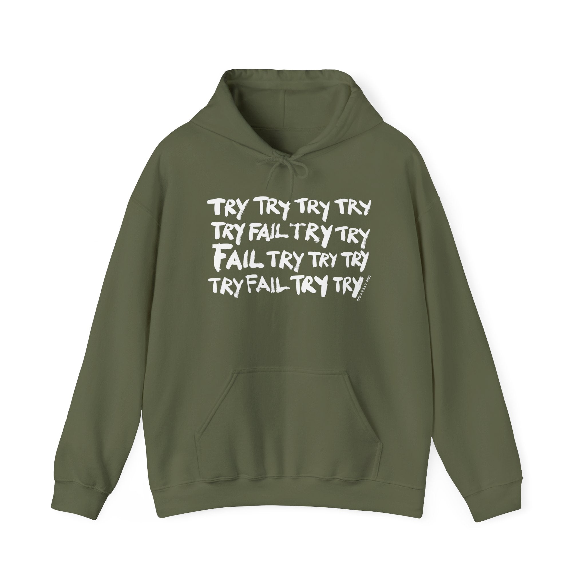 TRY TRY TRY FAIL TRY Hoodie | Wearable Art for Fighters & Creators